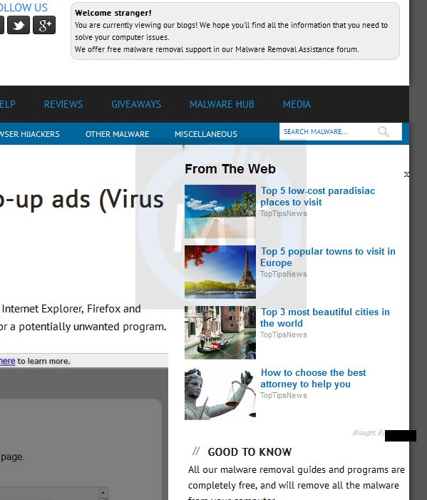 TopTipsNews virus
