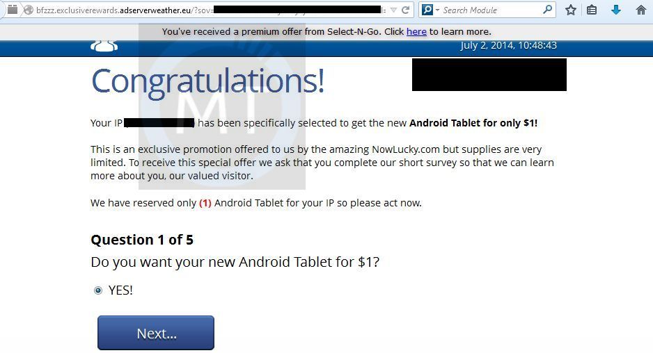 Bfzzz.exclusiverewards.adserverweather.eu virus
