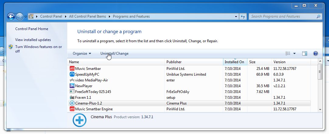 [Image: Uninstall CinemaPlus.2 from Windows]