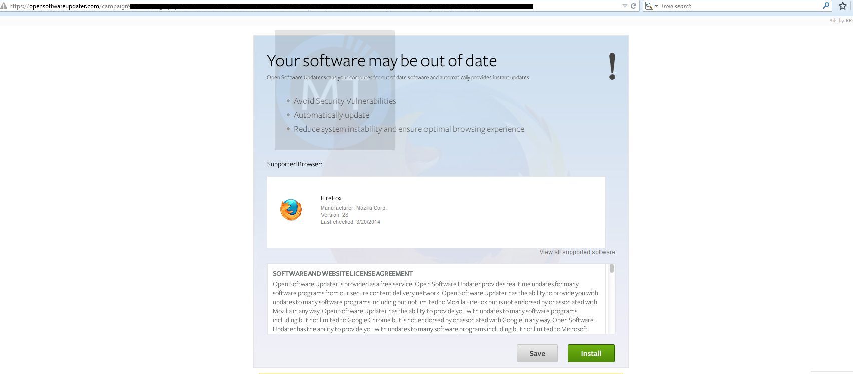 OpenSoftwareUpdater.com virus