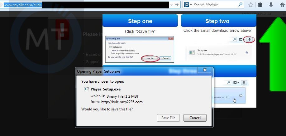 Sayclix.com pop-up virus