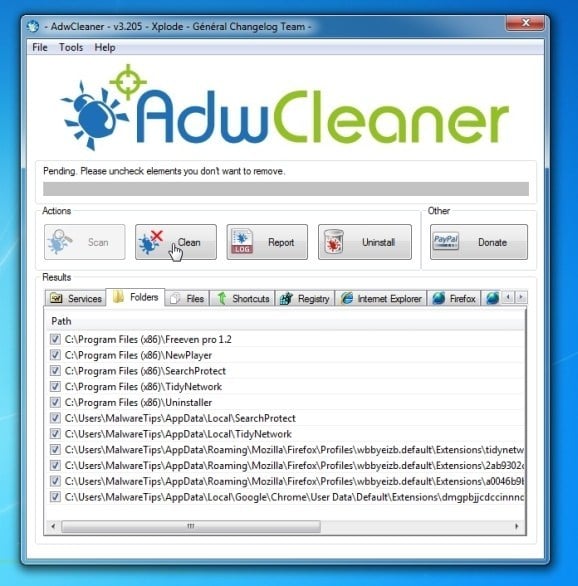 Remove SoftwareUpdaterlp.com with AdwCleaner