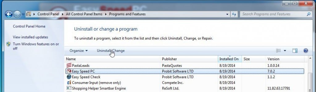 Remove Easy Speed PC (Uninstall Guide)