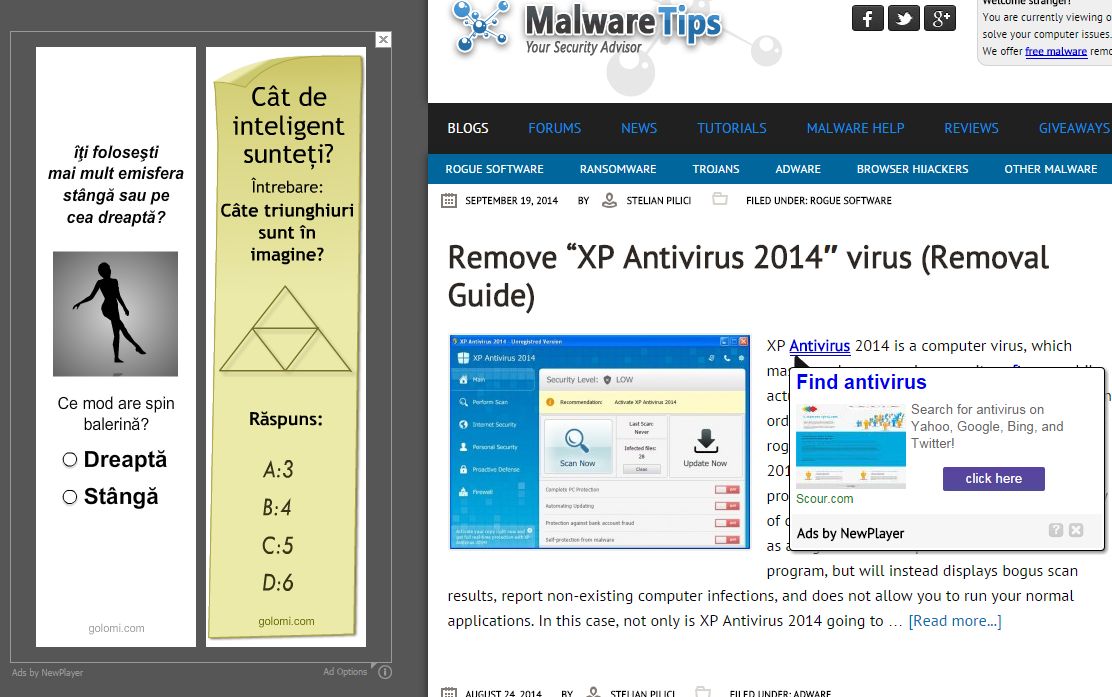 Ads by NewPlayer virus