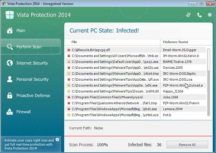 [Image: Vista Protection 2014 virus]