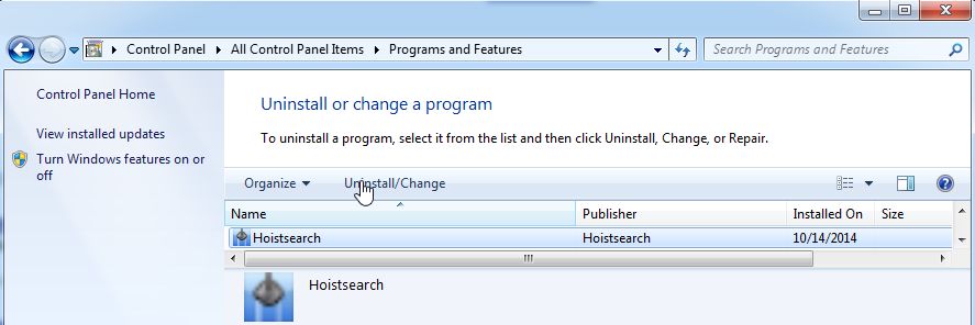 Remove HoistSearch from Windows