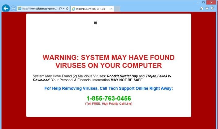  ImmediateReponseForComputer.com virus