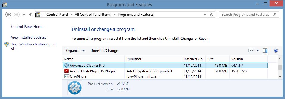 [Image: Uninstall Advanced Cleaner Pro from Windows]