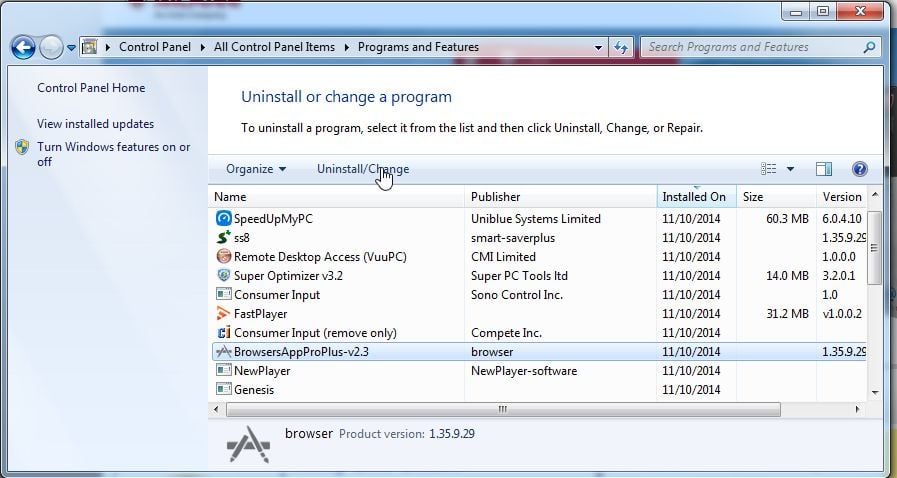 Remove Browsers App Pro Plus-v2.3 from Windows