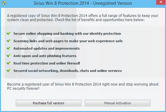 [Image: Sirius Win 8 Protection 2014 Alert]