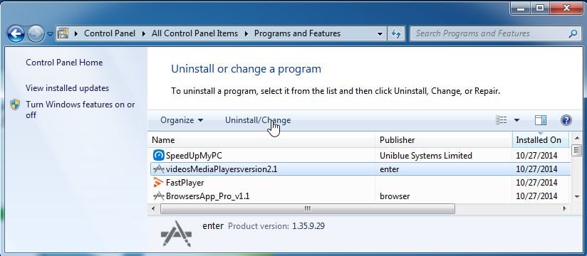 Remove VideosMediaPlayersv2.2 from Windows