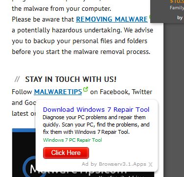 Ads by Browserv3.1.Apps virus