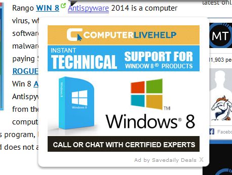 Ads by SaveDaily Deals virus