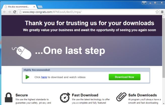 Step-congrats.com virus