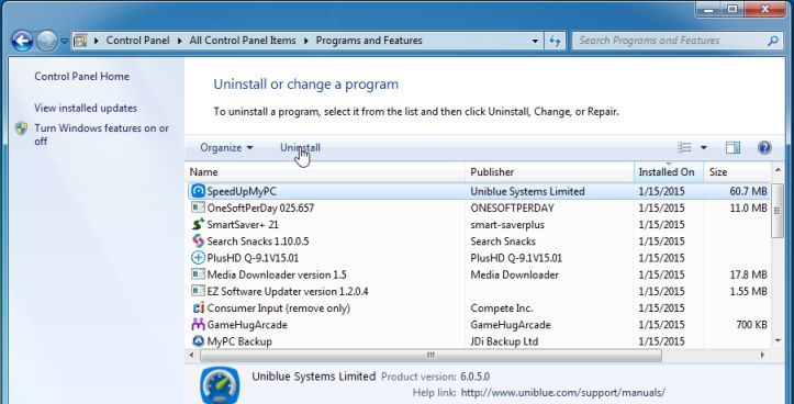 Remove Uniblue SpeedUpMyPC 2015 (Uninstall Guide)