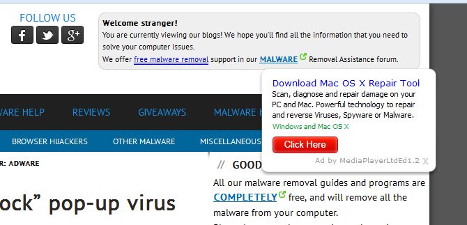 Ads by MediaPlayerLtdEd1.2 virus