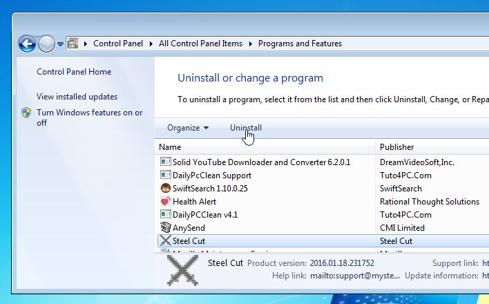 Remove Steel Cut from Windows