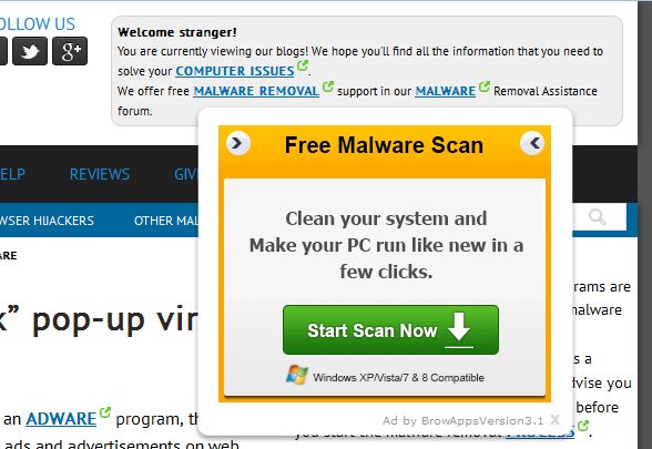 Ads by BrowAppsVersion3.1 virus