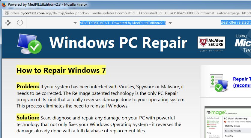 Pc repair что это за программа. Adware или рекламные вирусы.