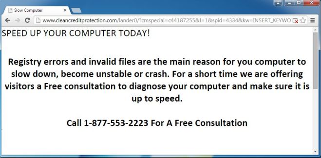 Cleancreditprotection.com virus