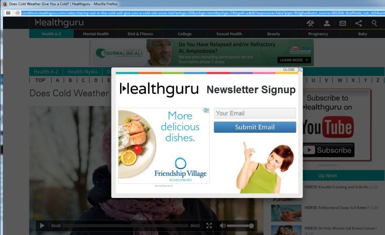 Conditions.healthguru.com pop-up virus