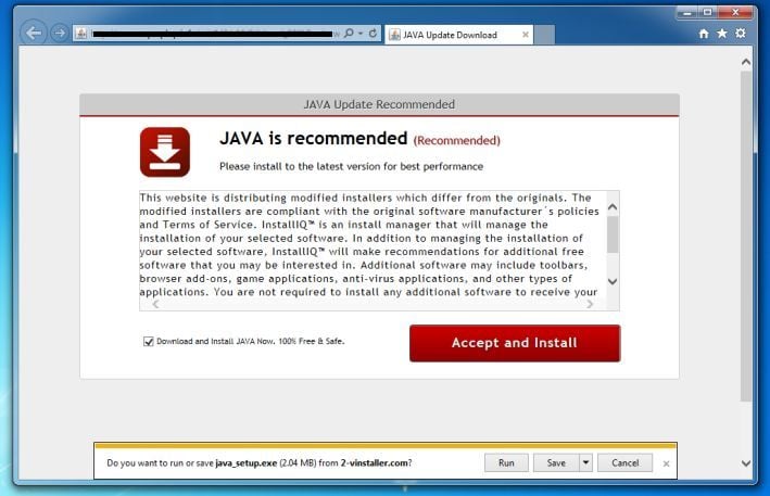 Officialjavaupgrader.com virus