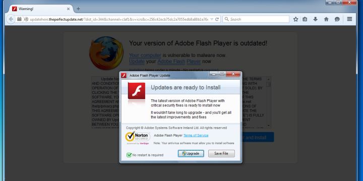 updatehere.theperfectupdate.net virus