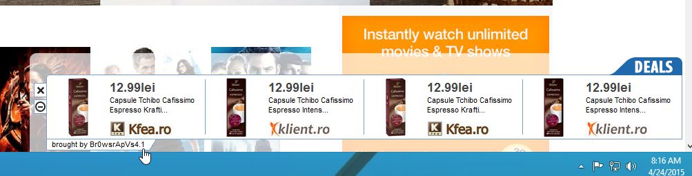 Ads by Br0wsrApVs4.1 Virus