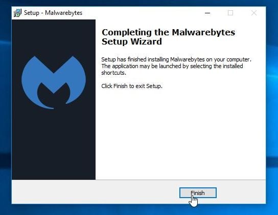  závěrečná obrazovka Malwarebytes Anti-Malware