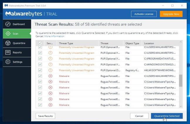 Eliminar Locky con Malwarebytes Anti-Malware