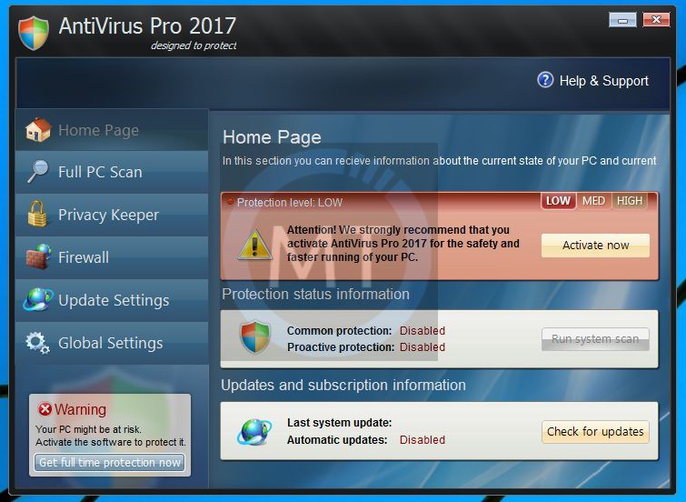 how remove antivirus pro