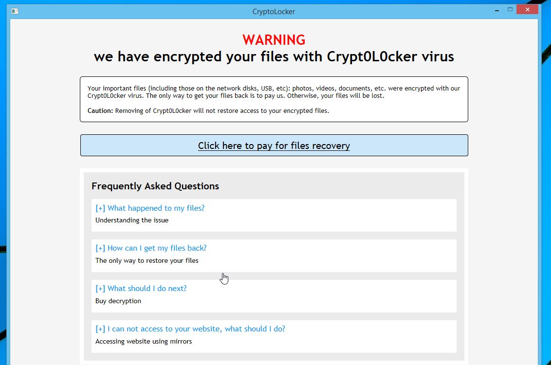 Your personal files are encrypted Ransomware