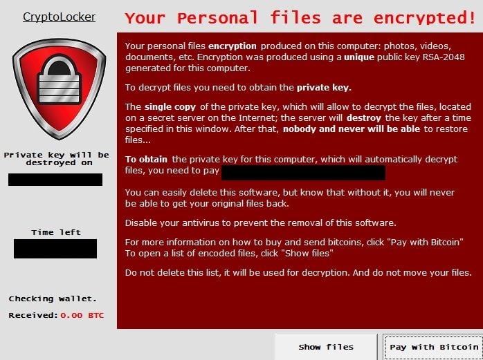 CryptoLocker ransomware Cybervie