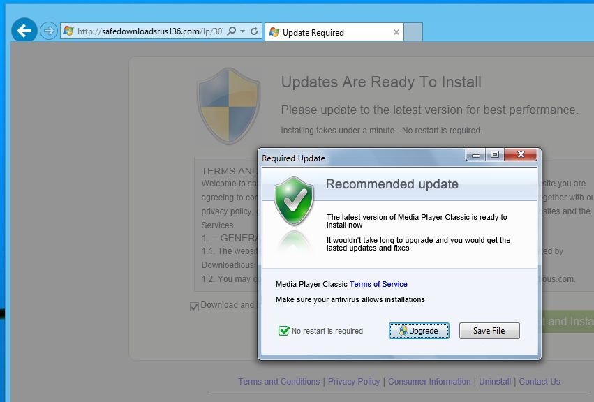Safedownloadsrus136.com virus