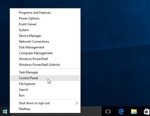 Control Panel in Windows 10