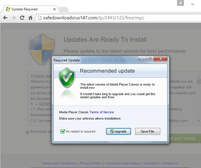 Safedownloadsrus147.com Virus