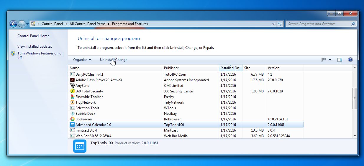 Advanced Calendar Removal