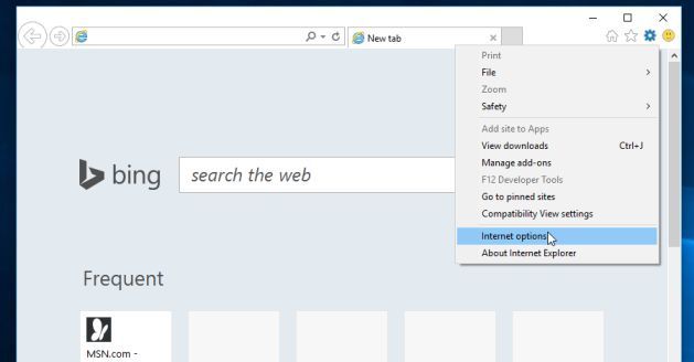 Internet Options Windows 10