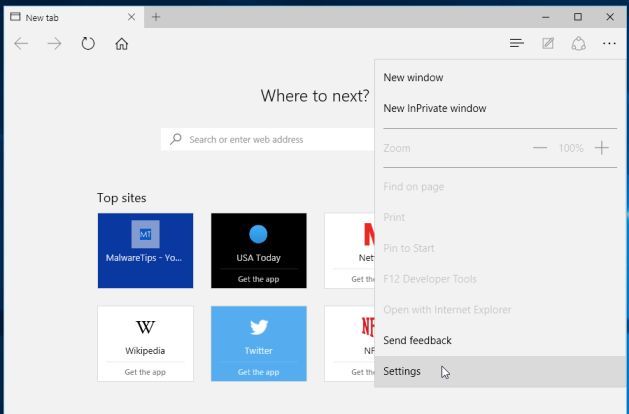  Ustawienia Microsoft Edge