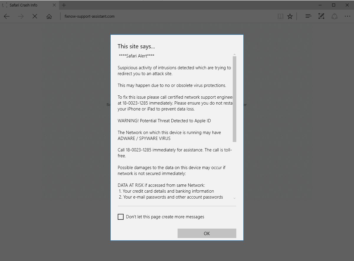 Fixnow-support-assistant.com adware
