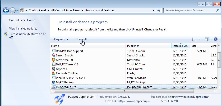 PC Speedup Pro Removal