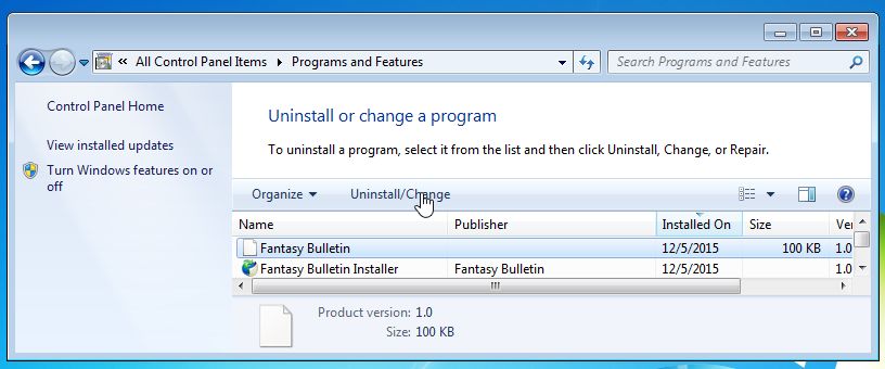 fantasybulletin.net removal