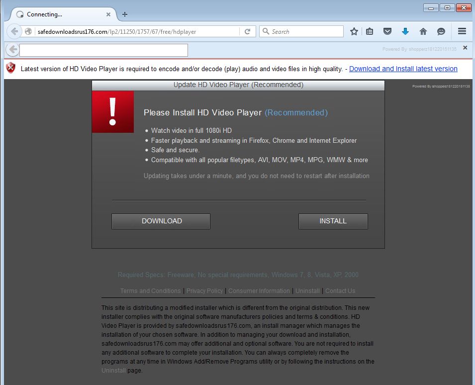 Safedownloadsrus176.com redirect