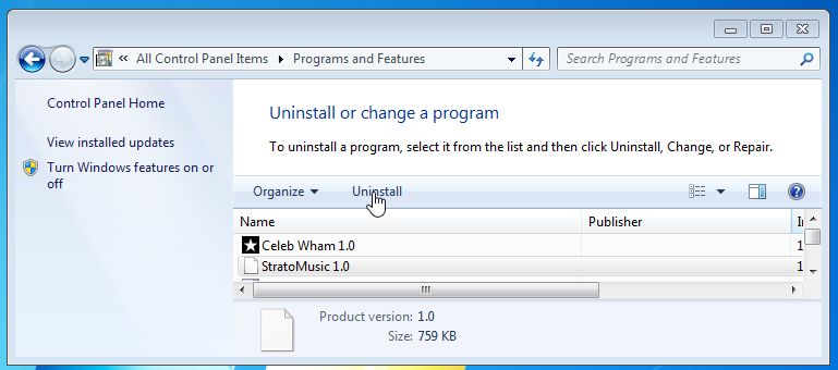 Uninstall StratoMusic from Windows