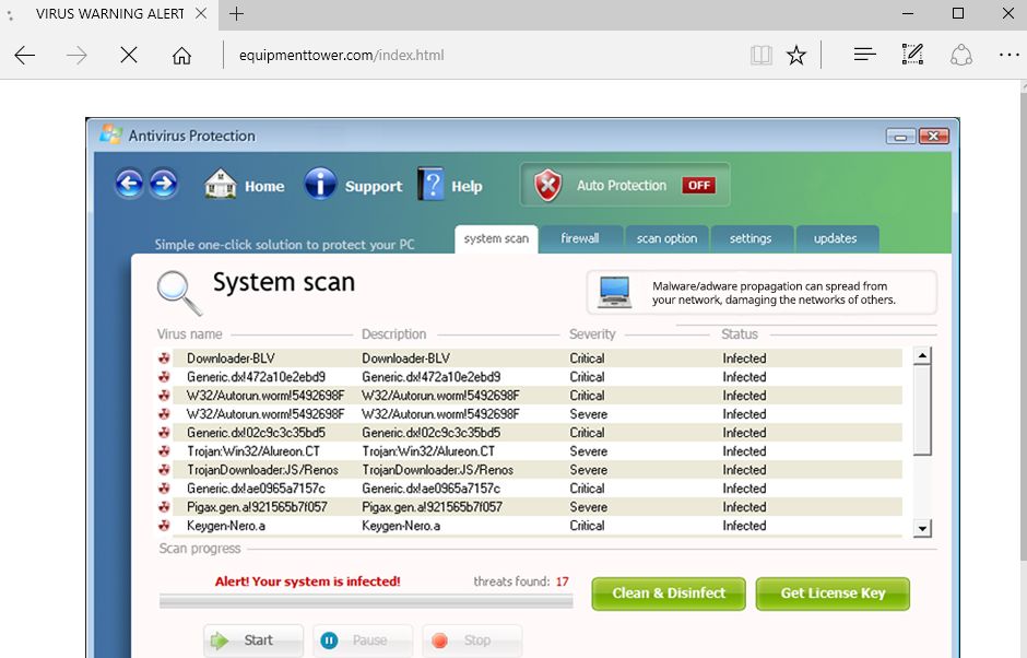 Equipmenttower.com virus