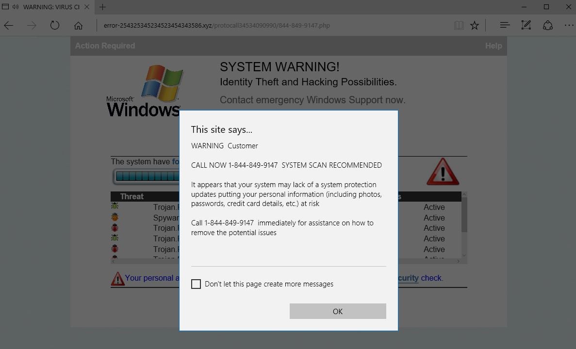 Remove Error-254325345234523454343586.xyz Virus (Guide)