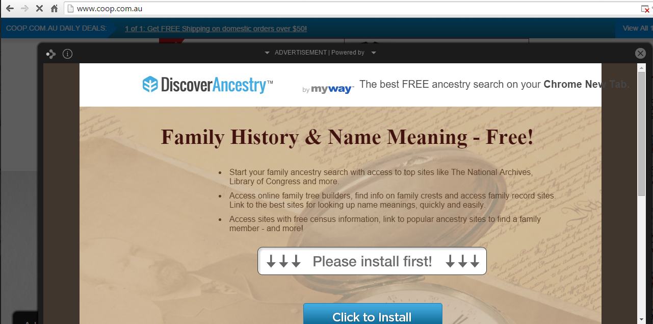 ADVERTISEMENT Powered by adware