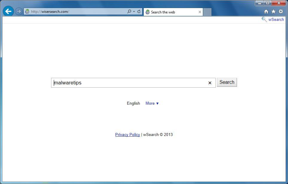 Image: wisersearch.com browser hijacker