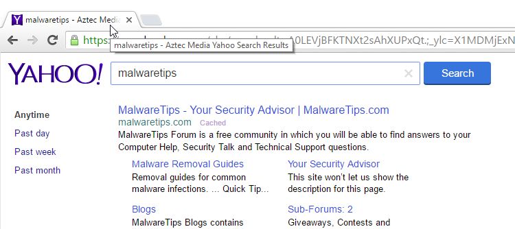 Aztec Media Yahoo Search Results virus
