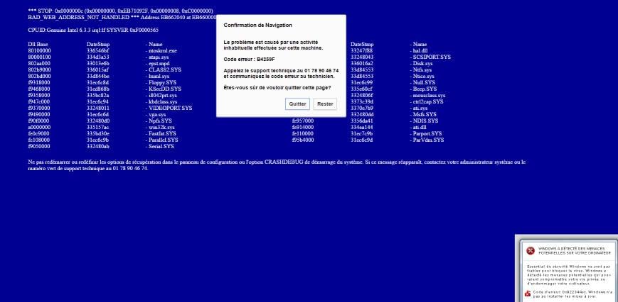 Code erreur B4259F virus